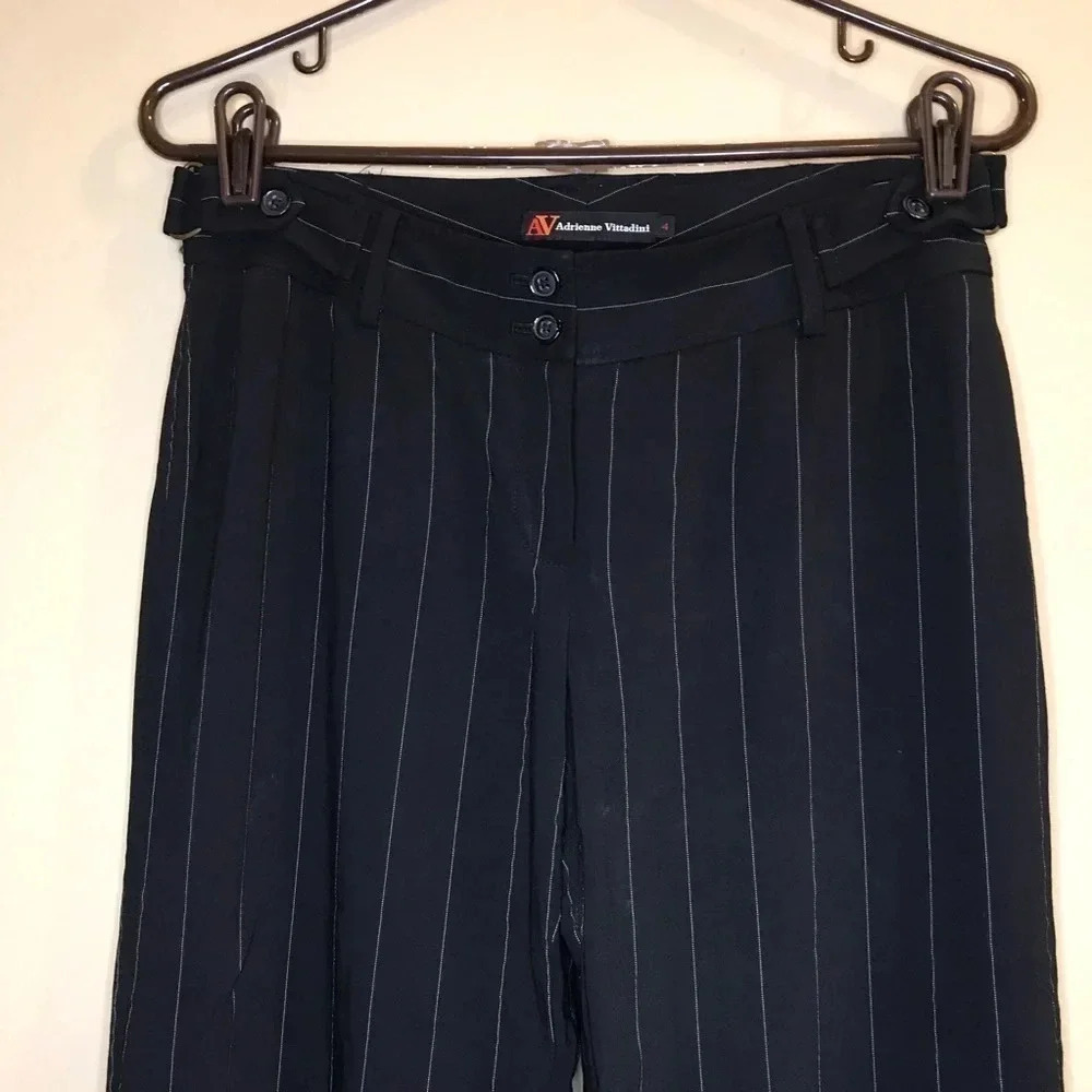 Adrienne Vittadini Pinstripe Dress Pants Career - Picture 2 of 10